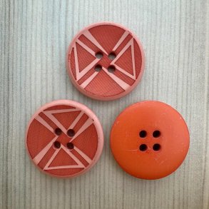 Plastik Knap med M�nster R�d - 25 mm