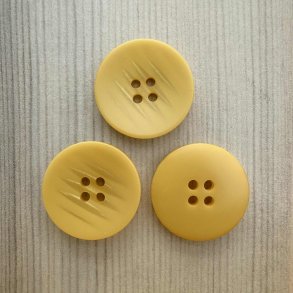 Plastik Knap med striber Gul - 22 mm