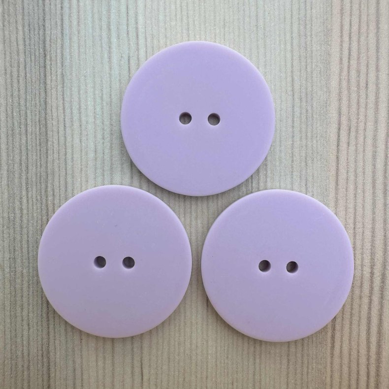 Plastik Knap Stor Lys Lilla - 35 mm