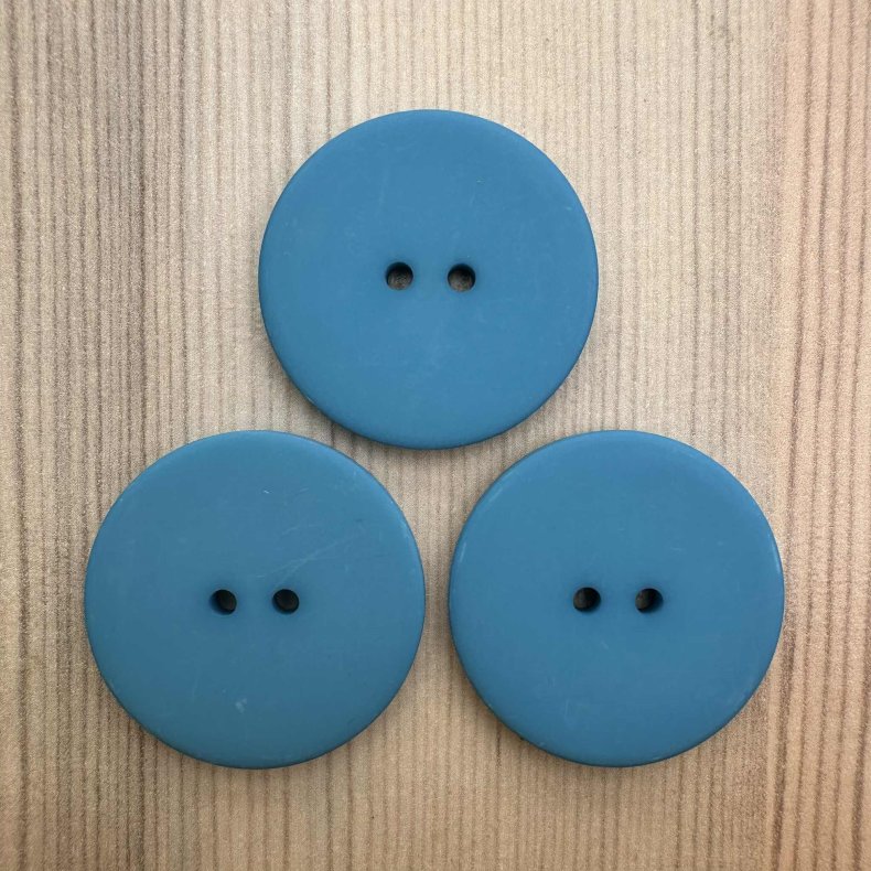 Plastik Knap Stor Tyrkis - 35 mm
