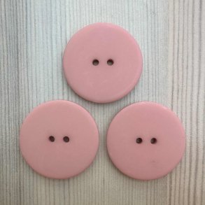 Plastik Knap Stor Rosa - 35 mm