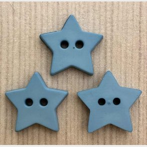 Plastik Knap Stjerne bl� - 15 mm