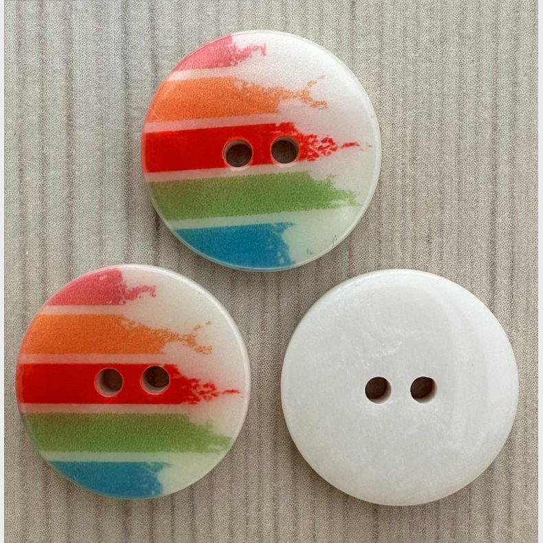 Plastik Knap med Farver - 13 mm