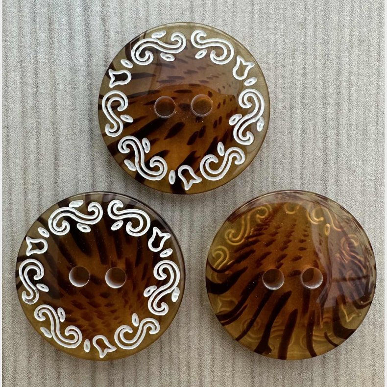 Plastik Knap Brun m�nster - 20 mm