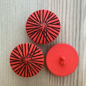 Plastik Knap R�d med monterings�je - 18 mm