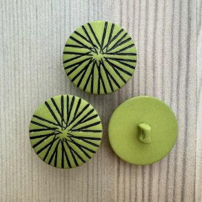 Plastik Knap Gr�n med monterings�je - 22 mm