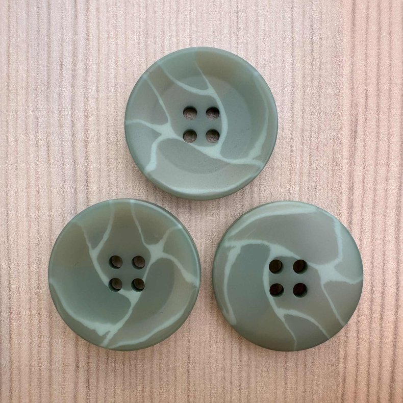 Plastik Knap Gr�n med m�nster - 25 mm