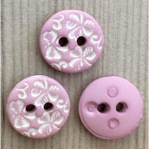 Plastik Knap Rose m�nster - 12 mm