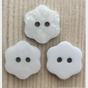 Plastik Knap Blomst Lys Bl� - 12 mm