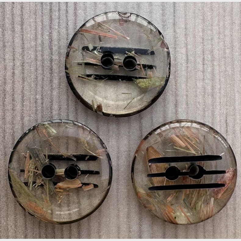 Plastik Knap Klar Med Effekt - 15 mm