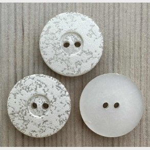 Plastik Knap med hvid struktur - 18 mm