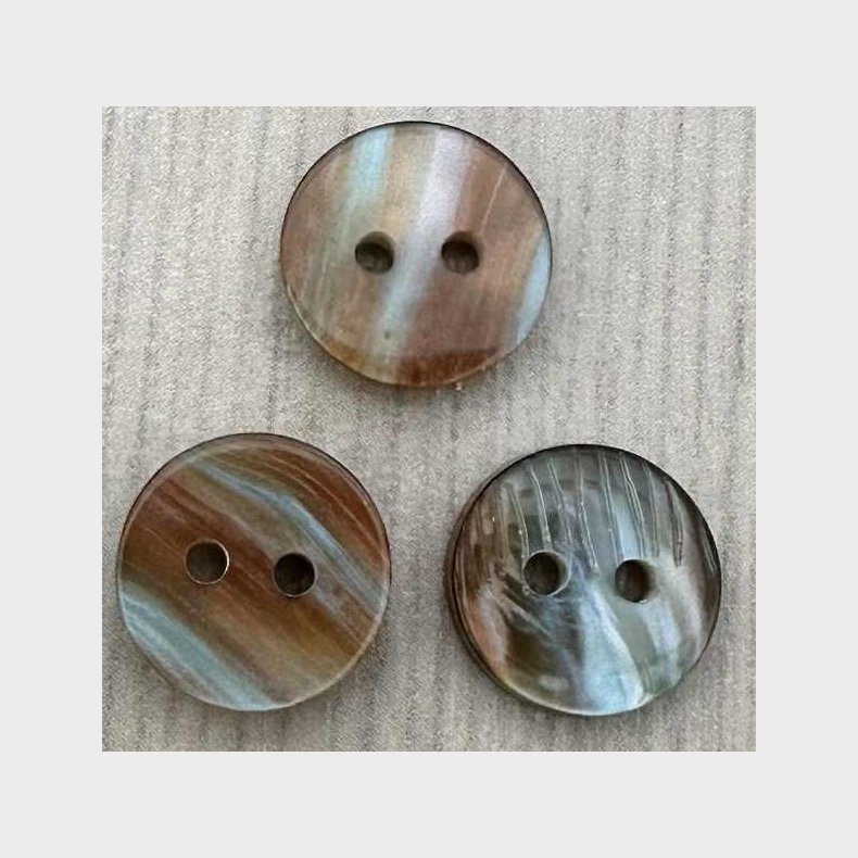 Plastik Knap Bl� Bronze - 12 mm