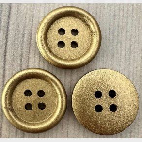 Tr� Knap Guld Farvet - 20 mm