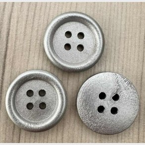 Tr� Knap S�lv Farvet - 20 mm