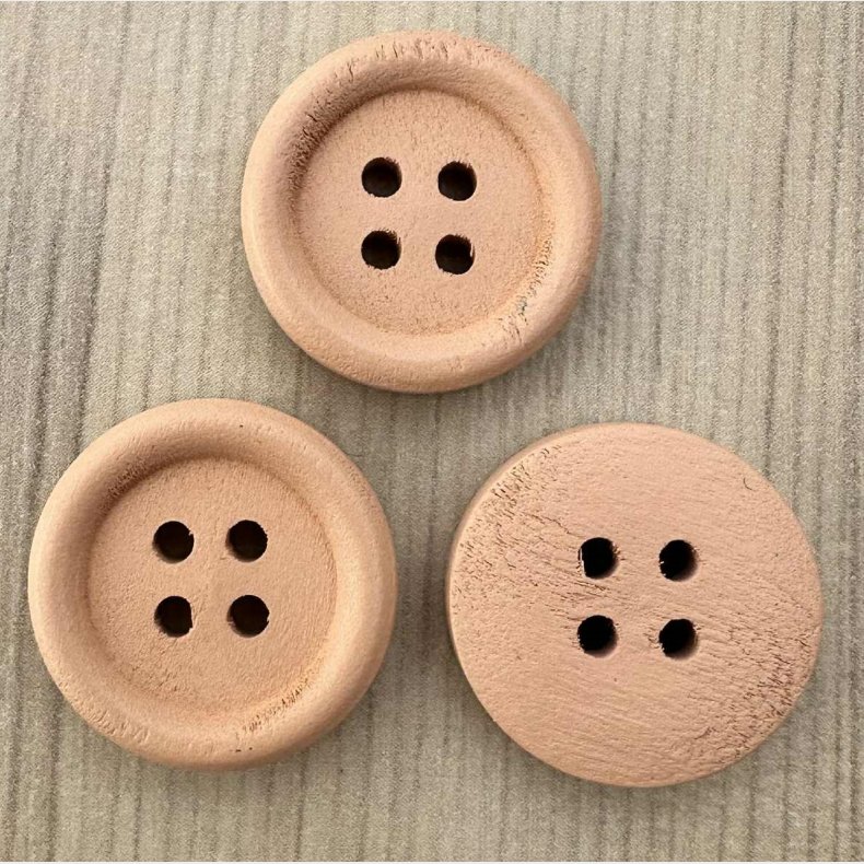 Tr� Knap Rosa Farvet - 20 mm