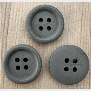 Tr� Knap Gr� Farvet - 20 mm