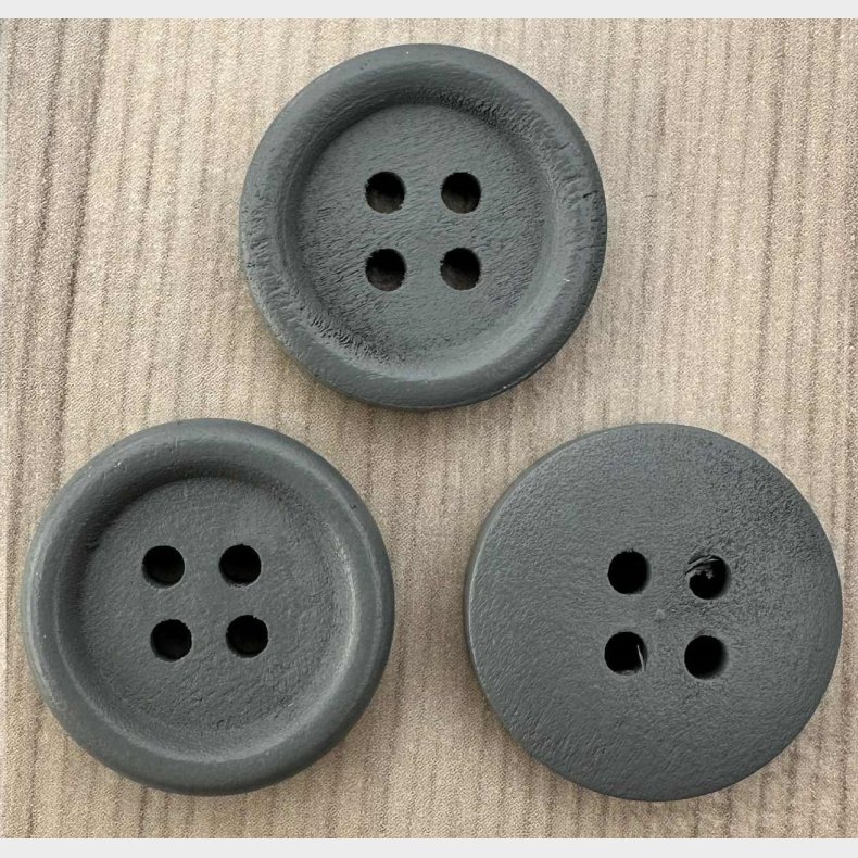 Tr� Knap Gr� Farvet - 20 mm