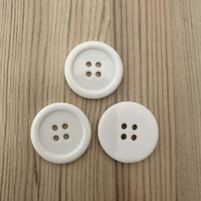 Plastik Knap Hvid - 25 mm