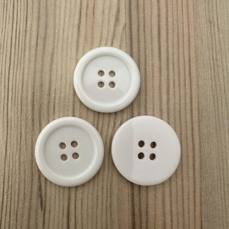 Plastik Knap Hvid - 25 mm