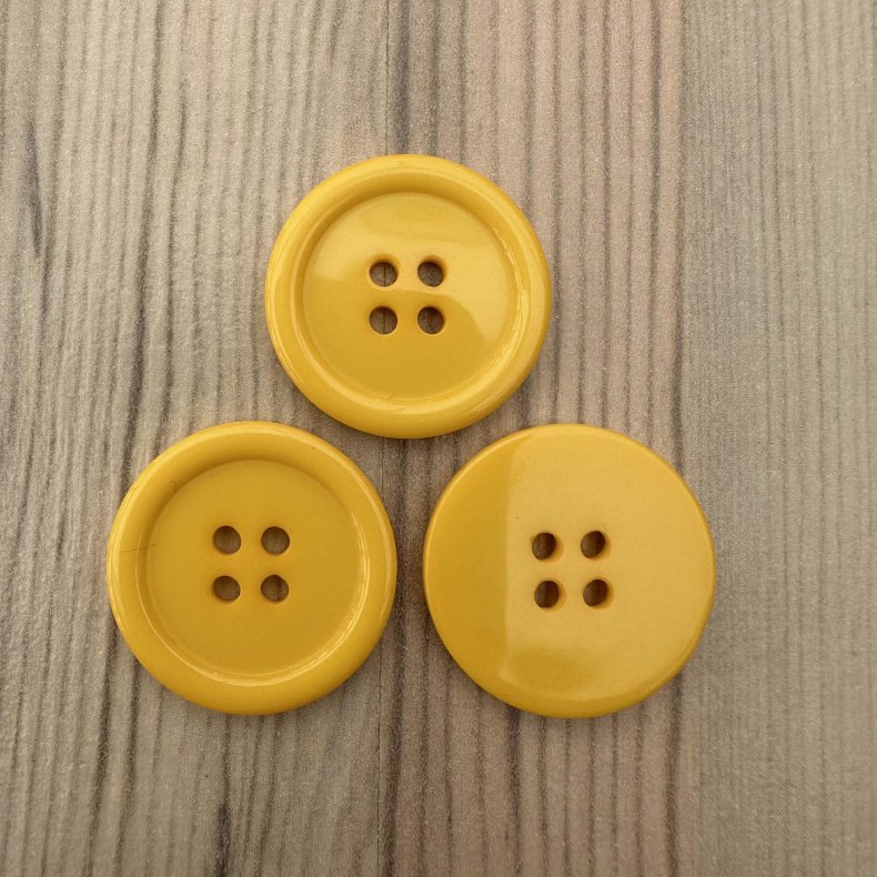 Plastik Knap Gul - 25 mm