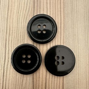 Plastik Knap Sort - 25 mm