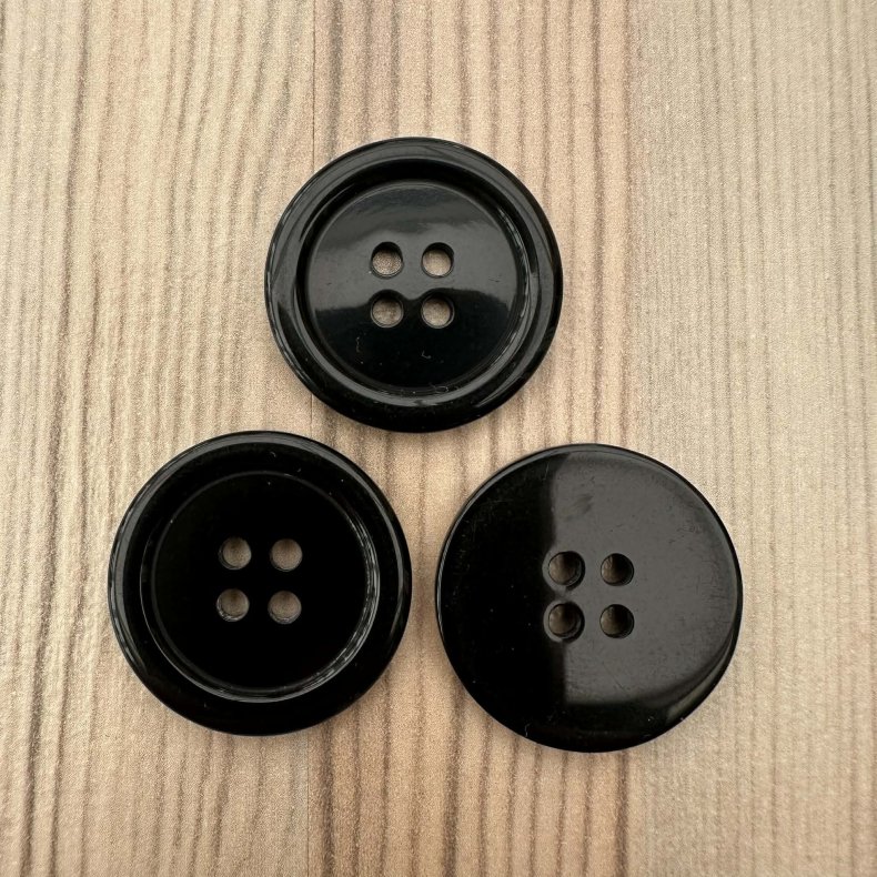 Plastik Knap Sort - 25 mm