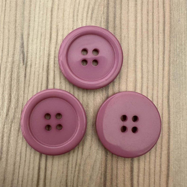 Plastik Knap Lilla - 25 mm