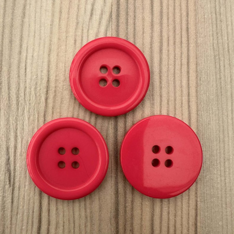 Plastik Knap Pink - 25 mm