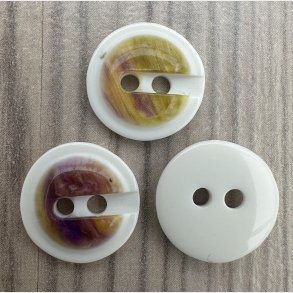 Plastik Knap Orange/Lilla - 13 mm