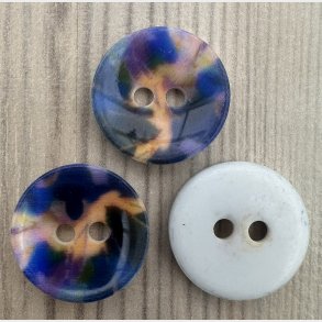 Plastik Knap Bladmotiv - 20 mm