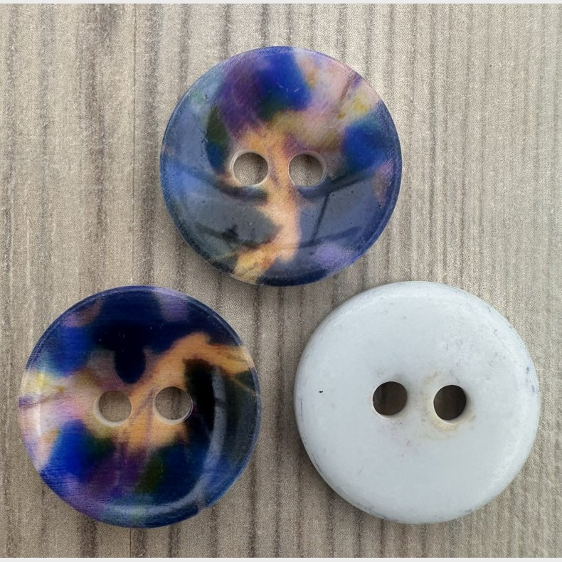 Plastik Knap Bladmotiv - 20 mm