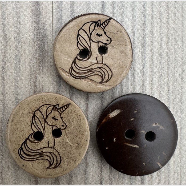 Kokos Knap Unicorn - 15 mm