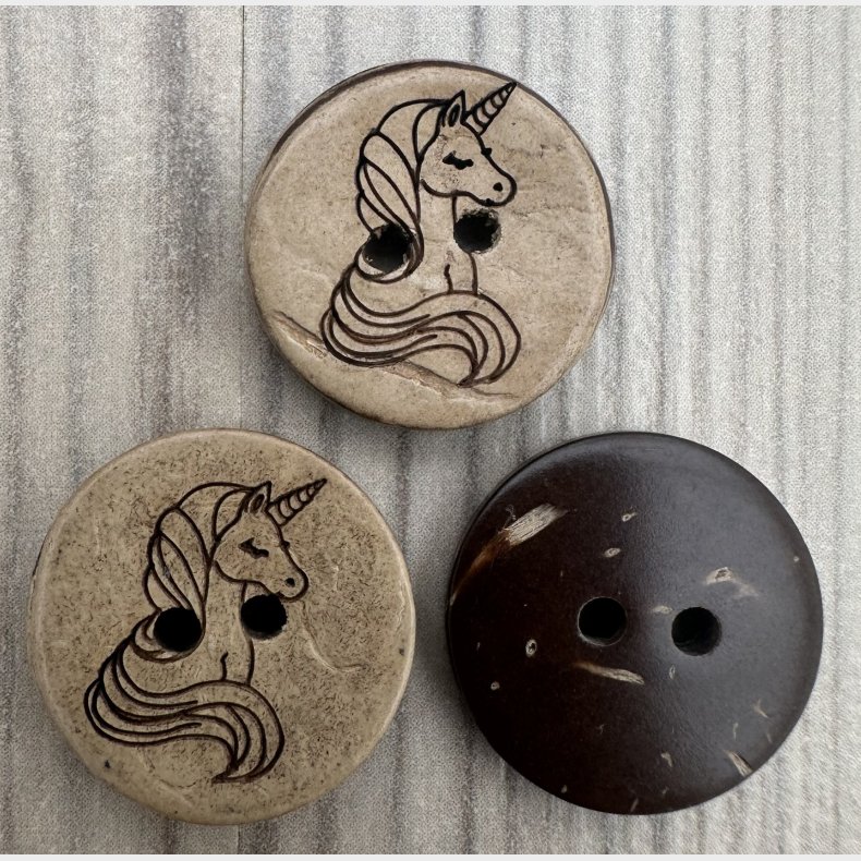 Kokos Knap Unicorn - 18 mm