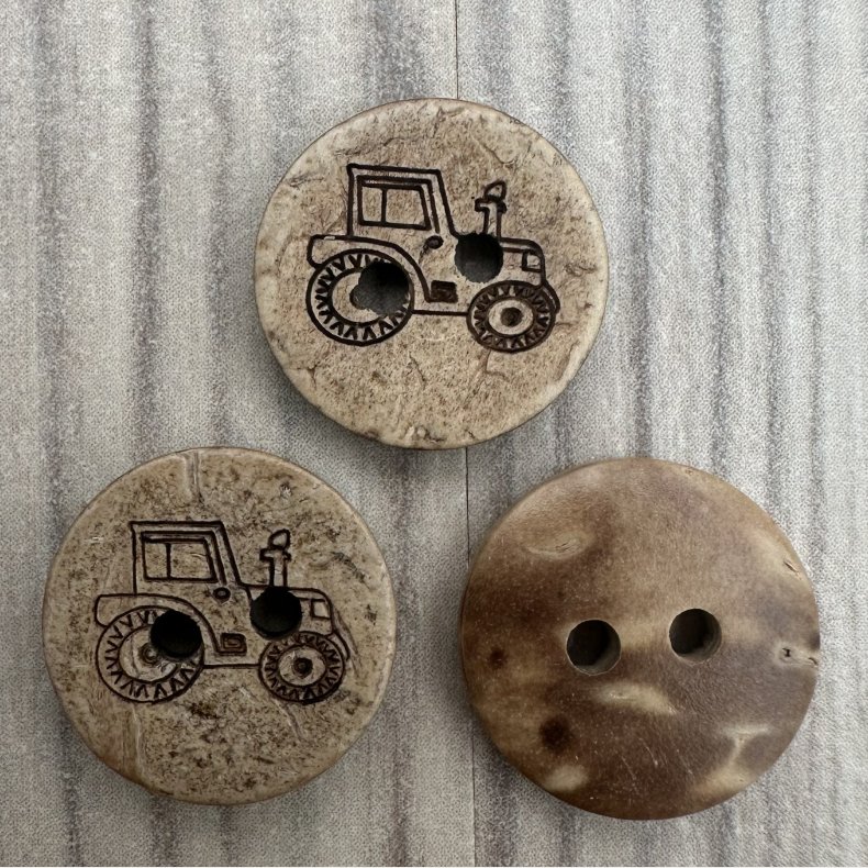 Kokos Knap Traktor - 15 mm