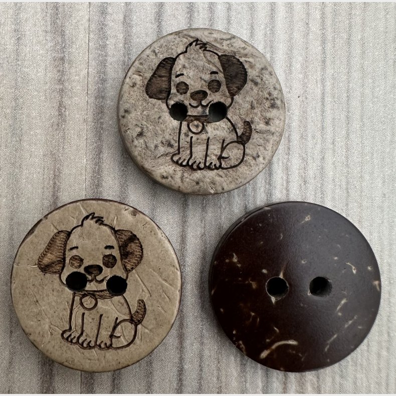 Kokos Knap Hund - 18 mm
