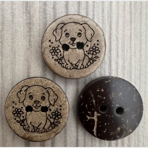 Kokos Knap Hund - 18 mm