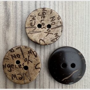 Kokos Knap Tekst - 18 mm