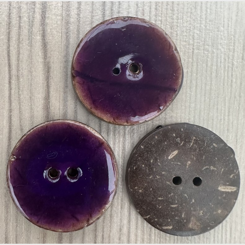 Kokos Knap Stor Lilla - 30 mm