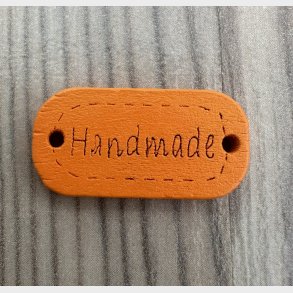 Tr� Knap Handmade Orange - 12 mm * 24 mm