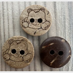 Kokos Knap Bamse - 13 mm