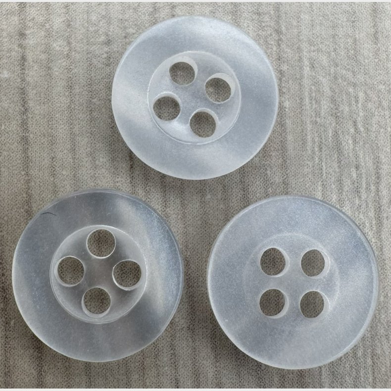 Plastik Knap Lille Hvid - 11 mm