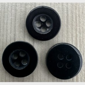 Plastik Knap Lille Sort - 11 mm