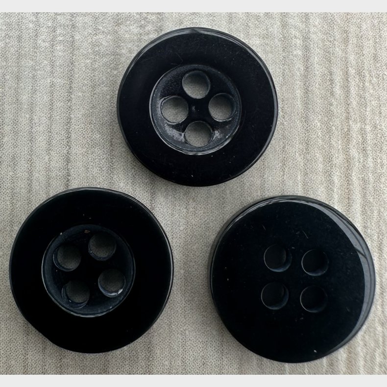 Plastik Knap Lille Sort - 11 mm
