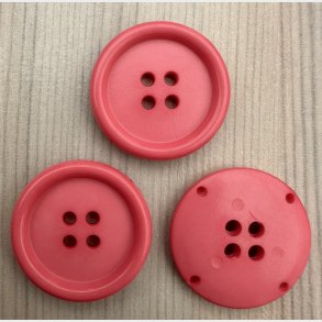 Plastik Knap Pink - 25 mm