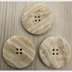 Plastik Knap Meleret Beige - 18 mm