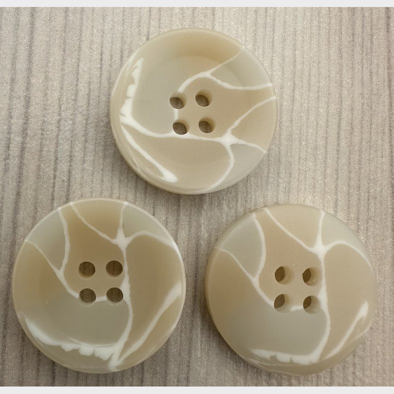 Plastik Knap Meleret Beige - 20 mm