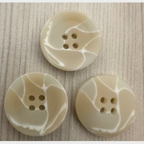 Plastik Knap Meleret Beige - 23 mm