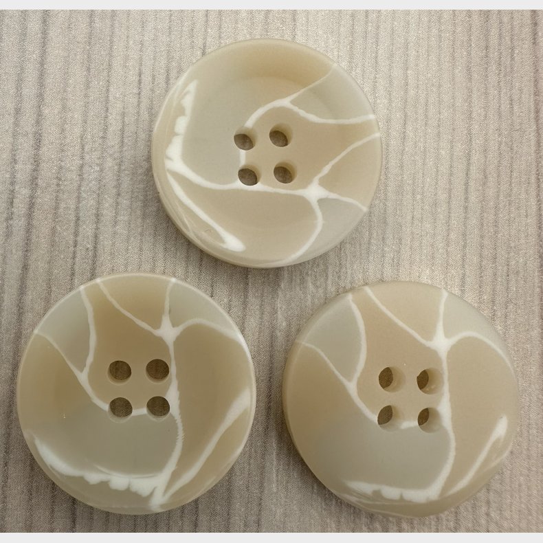 Plastik Knap Meleret Beige - 23 mm