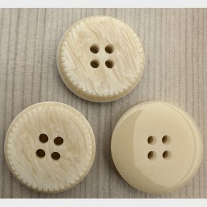 Plastik Knap Mat Perlemorslook - 15 mm