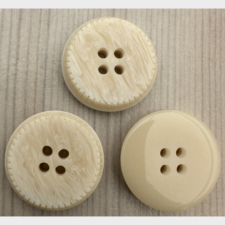 Plastik Knap Mat Perlemorslook - 15 mm